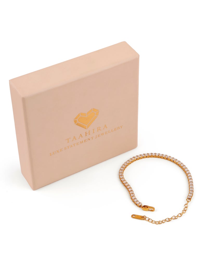 TAAHIRA Zircon Tennis 18K Gold Plated Bracelet - Image 3